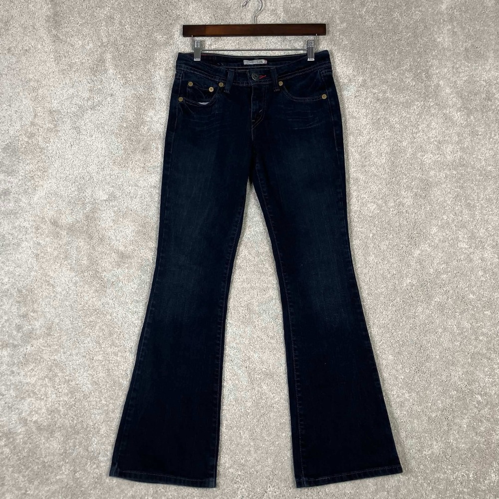 Women’s Dark Wash Bootcut Jeans - Navy Blue.